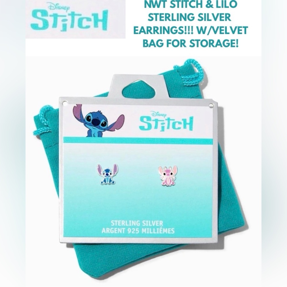 NWT STITCH & ANGEL STERLING SILVER EARRINGS!